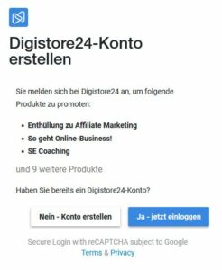 Digistore24 – Partnerschaft anmelden-Schritt 1-1